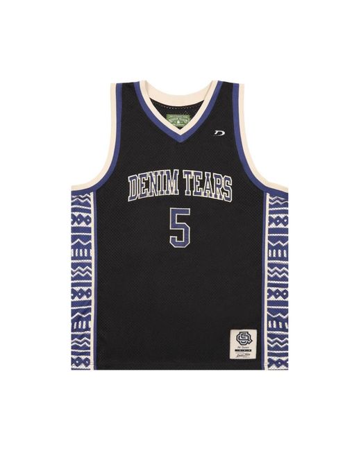 DENIM TEARS Black Sleeveless Tops for men