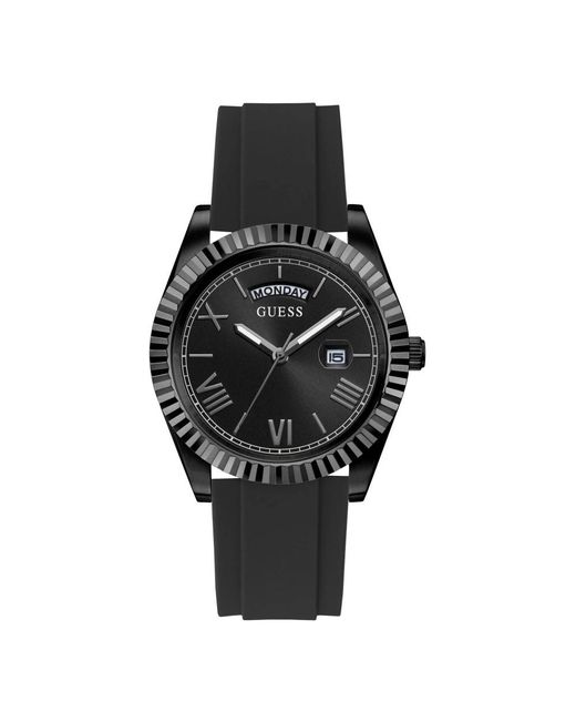 Guess Accessoires ,Zwart ,Silicone Armband Horloge in het Black voor heren