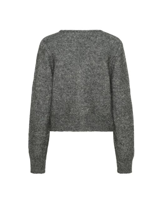 Kaffe Truien & Vesten ,Grijs ,Leer Cardigan in het Gray