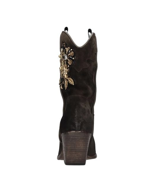Elena Iachi Black Cowboy & Biker Boots