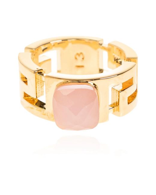 Versace Ring Met Steen in het Metallic