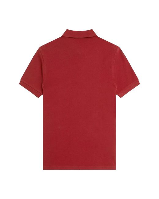 Fred Perry Tops ,Rood ,Katoen Slim Fit Plain Polo Met Strepen in het Red voor heren