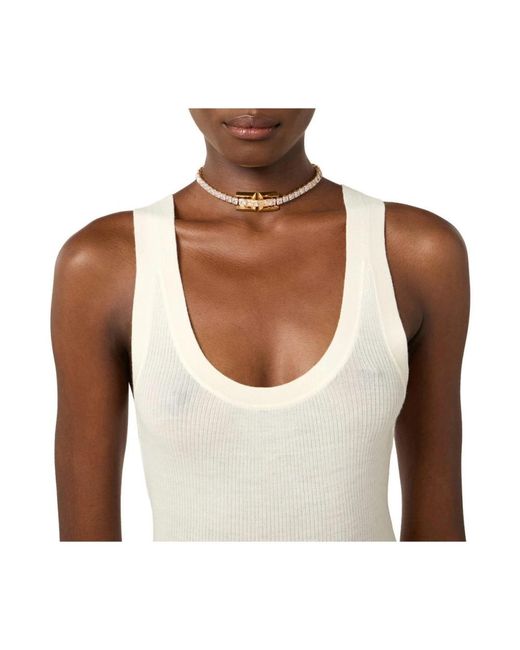 Elisabetta Franchi White Necklaces