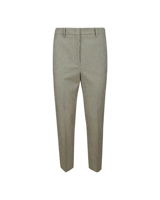 Pantalones slim de algodón con pliegues centrales Incotex de color Gray