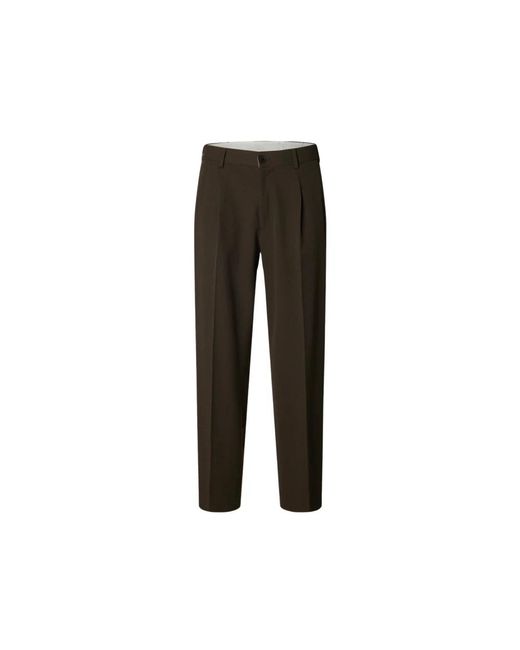 SELECTED Broeken ,Bruin ,Broeken in het Black voor heren