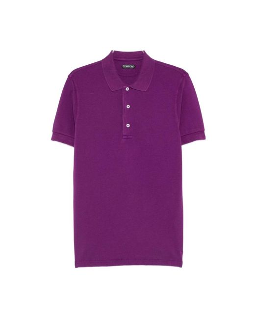 Tom Ford Poloshirt Met Korte Mouwen in het Purple voor heren