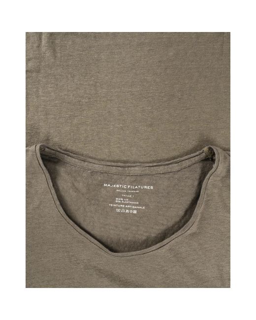 Majestic Filatures Leinen crew neck t-shirt in Gray für Herren