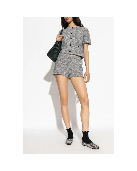Tory Burch Korte Broeken ,Grijs ,Shorts Met Een Elastische Tailleband in het Gray