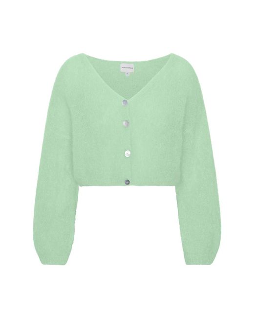 American Dreams Truien & Vesten ,Groen ,Wol Cornelia Cropped Pullover in het Green
