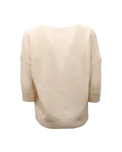 Sun 68 Natural V-Neck Knitwear