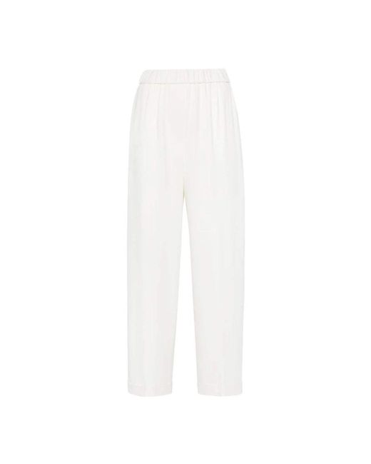 Peserico White Straight Trousers