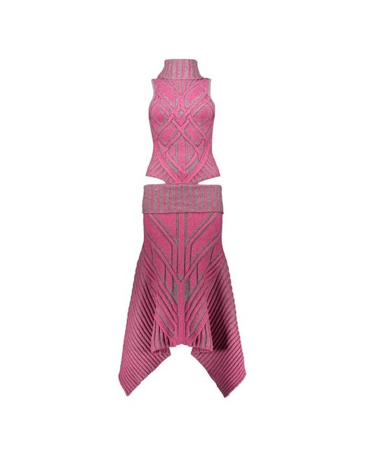PAOLINA RUSSO Pink Knitted Dresses