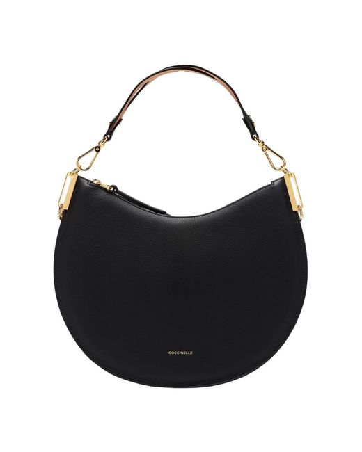 Coccinelle Black Leder schultertasche mit reißverschluss