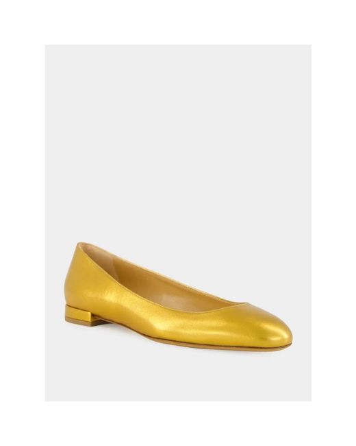 Francesco Russo Yellow Ballerina Shoes