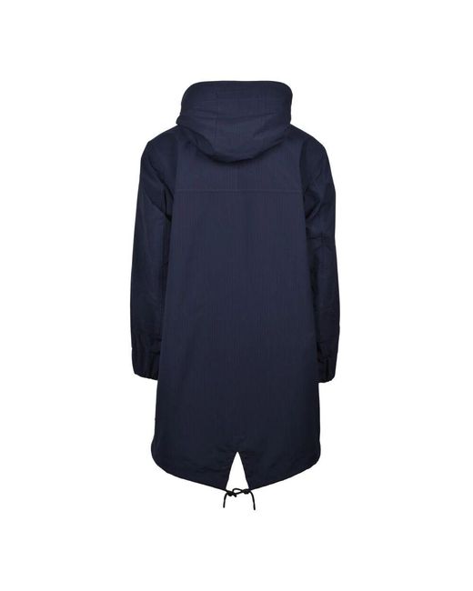 Parka tecnico con zip e automatici di Dondup in Blue da Uomo