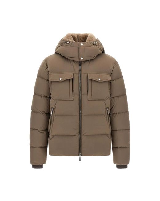 Moorer Jassen ,Bruin ,Leer Alarick Down Jacket in het Green voor heren