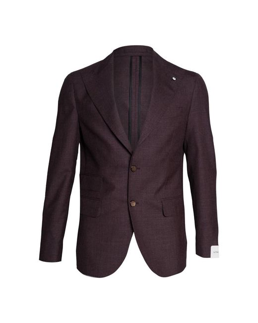 L.b.m. 1911 L.B. 1911, ,Kostuums ,Rood ,Tweed Tweedelig Single-Breasted Pak in het Blue voor heren