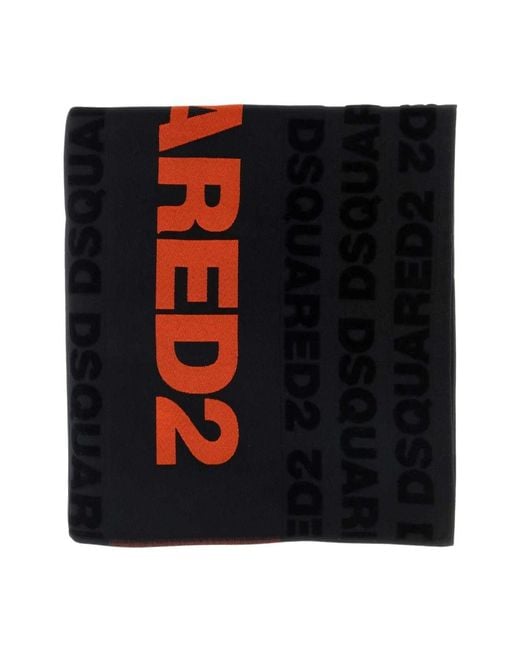 DSquared² Black Winter Scarves for men