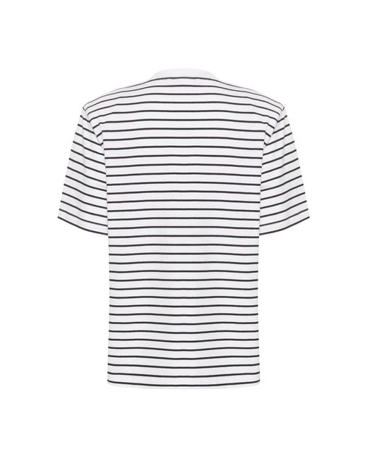 Gestuz Tops ,Wit ,Gestreepte Tee Top Wit Zwart Streep in het Blue