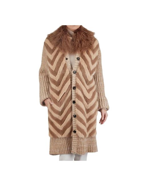Kiton Regular Gestructureerde Overjas in het Brown