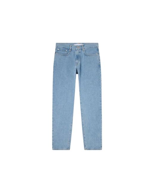 Edwin Jeans ,Blauw ,Katoen Blauwe Cosmos Broek, Katoen, Rechte Pijp in het Blue voor heren