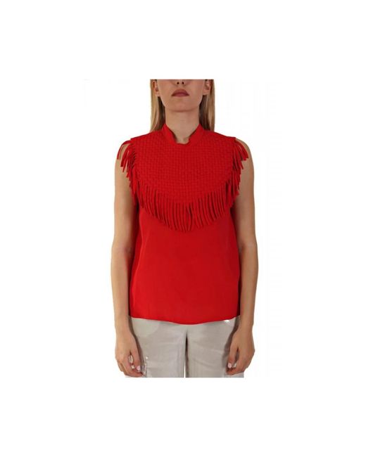 Marella Red Sleeveless Tops
