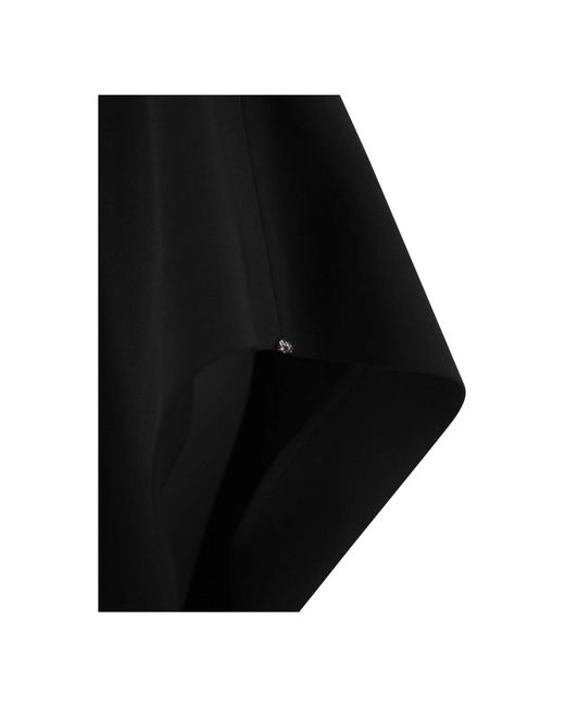 Sportmax Black Stretch-viskose-minikleid mit kimono-konstruktion