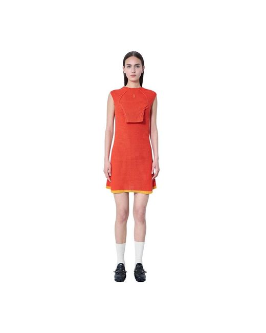Kiko Kostadinov Red Knitted Dresses
