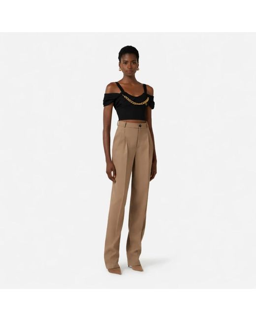 Elisabetta Franchi Black Sleeveless Tops