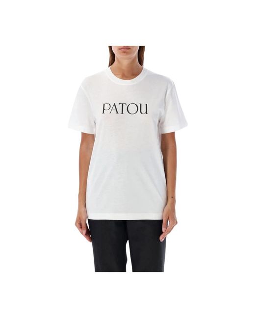 Patou White Logo T-Shirt Kurzarm