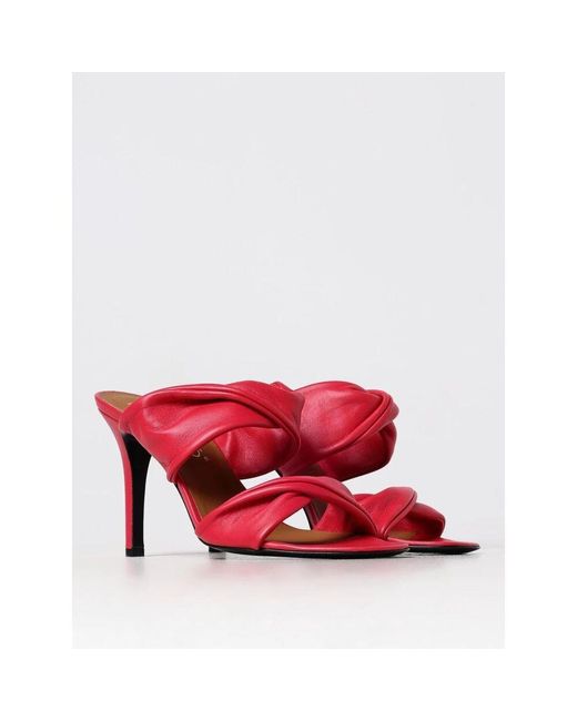Heeled Mules di Via Roma 15 in Red