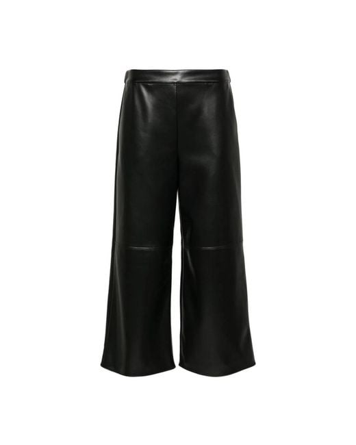 Max Mara Zwarte Luciana Gladde Graanbroek in het Black