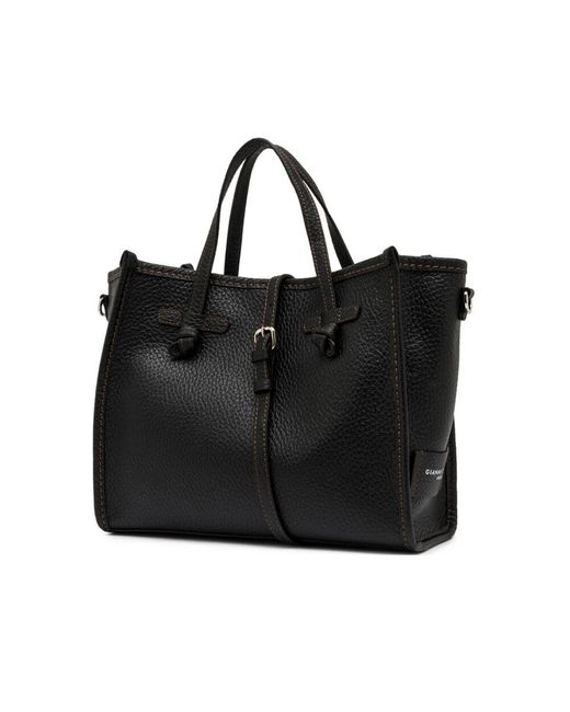 Gianni Chiarini Black Elegante leder einkaufstasche