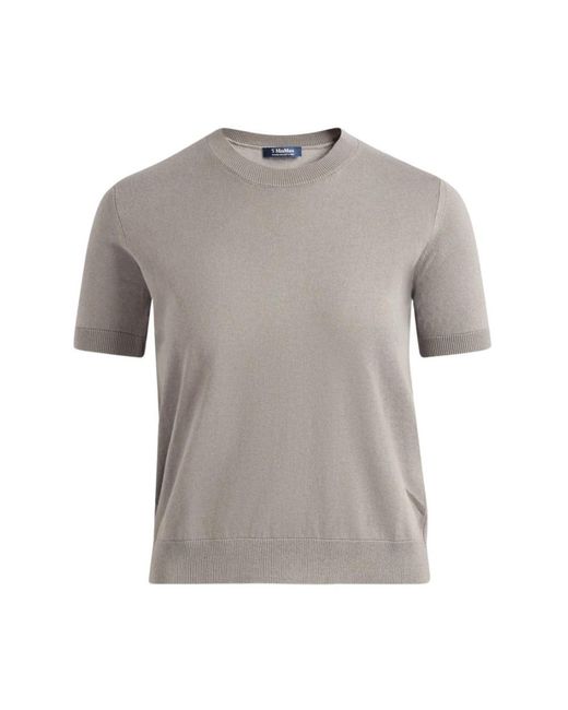 Max Mara Gray Round-Neck Knitwear