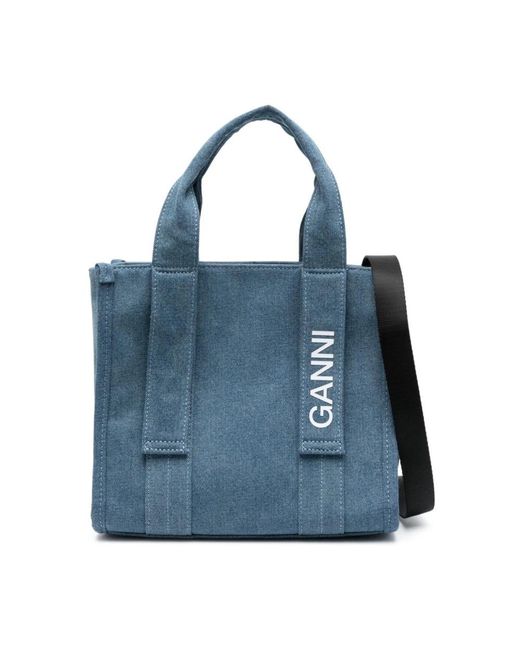Ganni Blue Tote Bags
