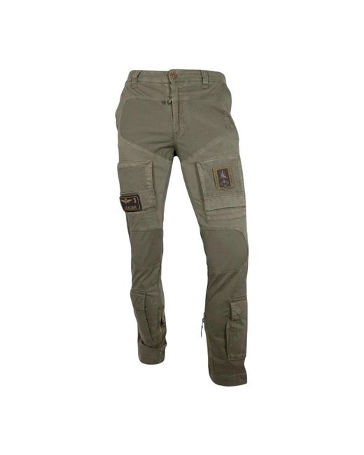 Aeronautica Militare Green Slim-Fit Trousers for men