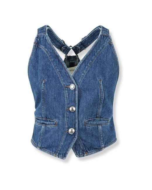 Sportmax Blue Sleeveless Tops