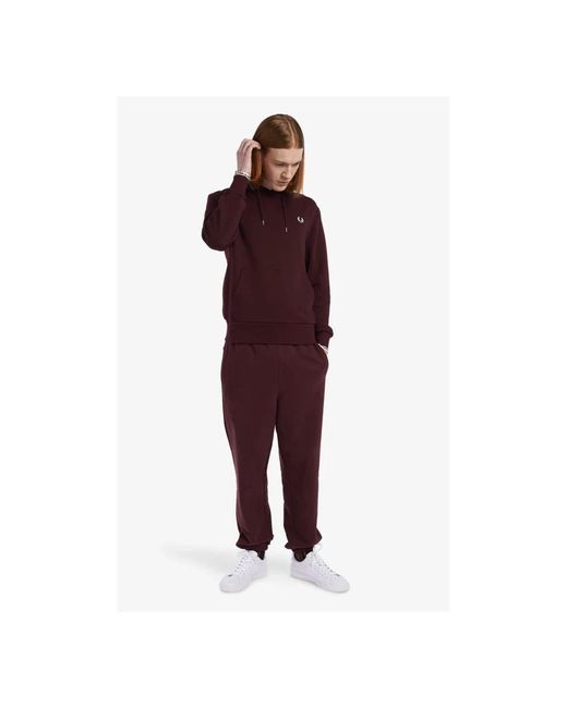 Fred Perry Purple Tipped Hooded Sweatshirt Oxblood L