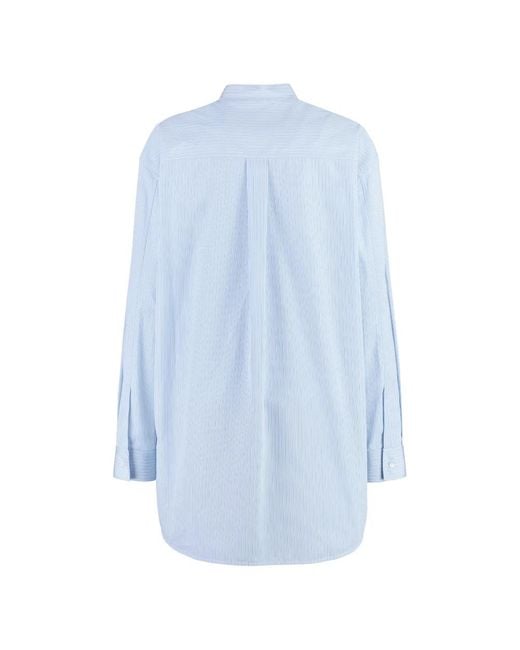 Jil Sander Overhemden ,Blauw ,Katoen Cotton Poplin Shirt in het Blue