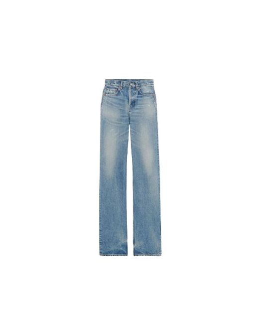 Straight Jeans Saint Laurent de color Blue