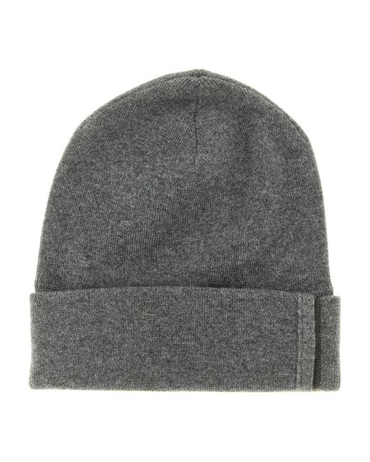 Brunello Cucinelli Monili Cashmere Muts in het Gray