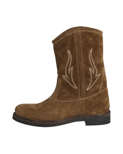Alberta Ferretti Brown Cowboy Boots