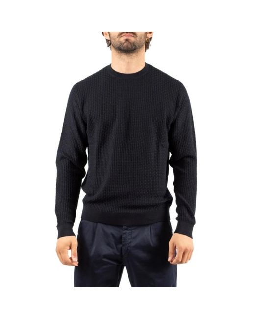 Emporio Armani Black Round-Neck Knitwear for men