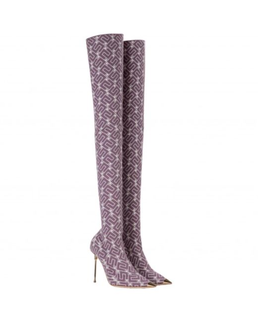 Elisabetta Franchi Purple Over-knee boots