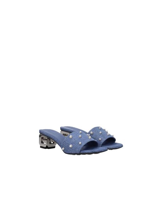 Givenchy Blue Heeled Mules
