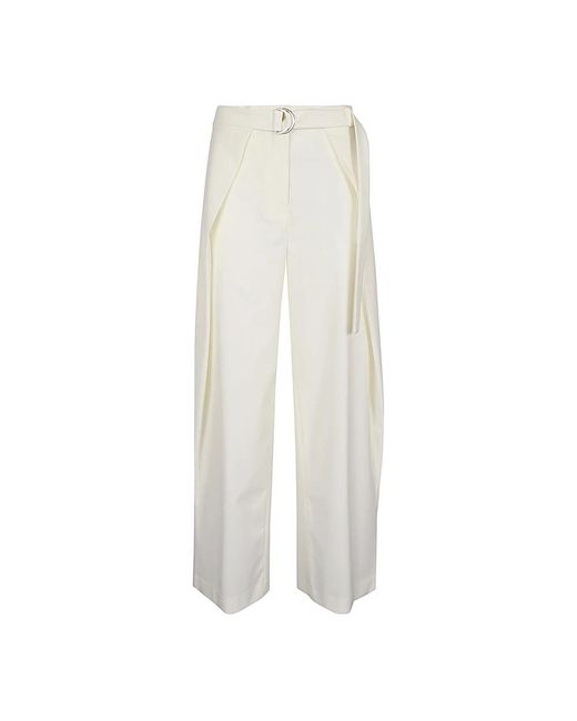 Erika Cavallini Semi Couture White Wide Trousers
