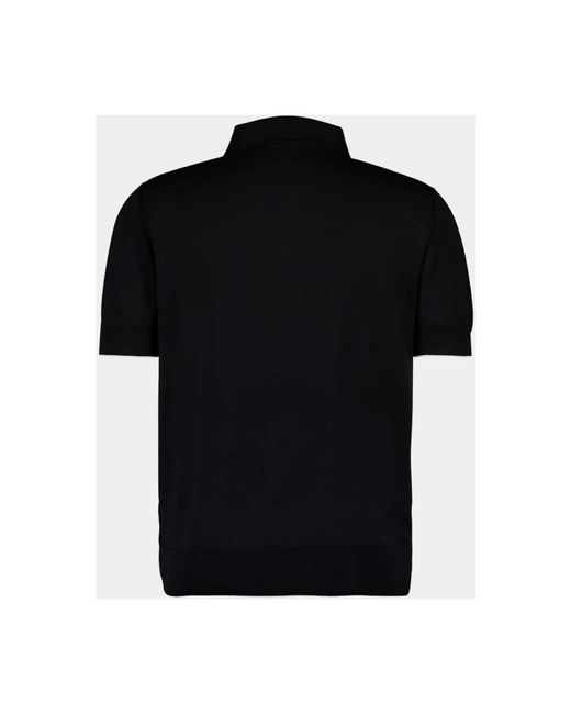Balmain Tops ,Zwart ,Katoen Regular Fit Katoen Zijde Gebreide Polo in het Black voor heren