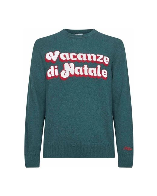 Mc2 Saint Barth Green Round-Neck Knitwear for men