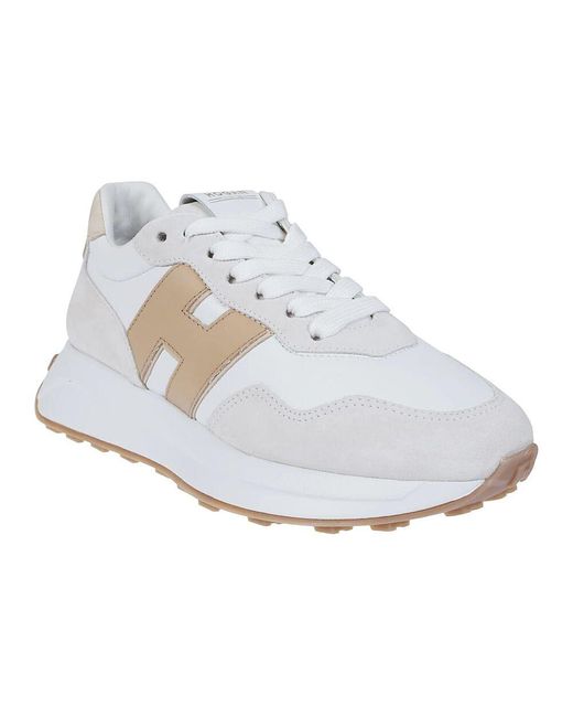 Hogan White Weiße leder- und wildledersneaker