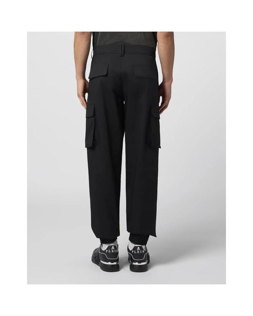 Philipp Plein Black Straight Trousers for men